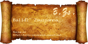 Balló Zsuzsanna névjegykártya