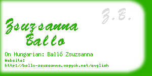 zsuzsanna ballo business card