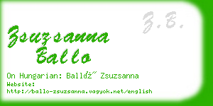 zsuzsanna ballo business card